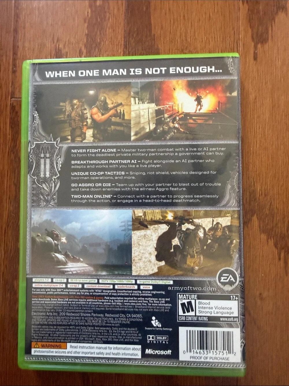 Army of Two Xbox 360 Complete with Manual EA Co-Op Shooter 2008